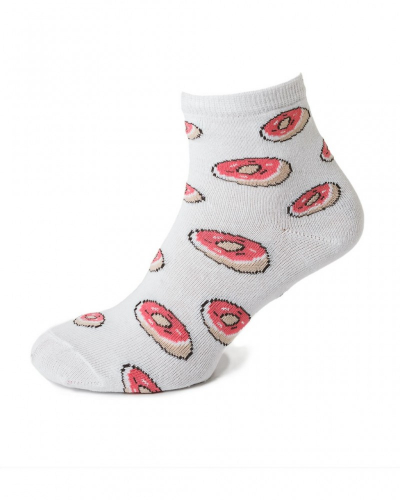 21117 Женские носки с пончиками белый