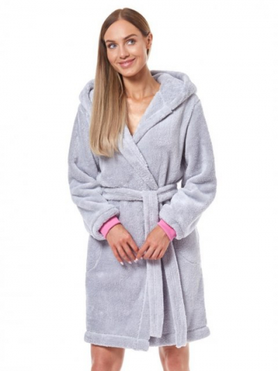 L&L 9134 SB Теплый халат серый