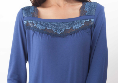 NL 032 Ночная рубашка из вискозы синий