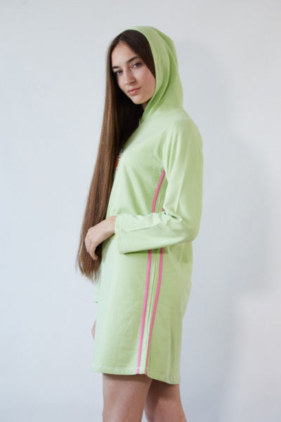 Muzzy M 05 Ночная рубашка с капюшоном салатовый