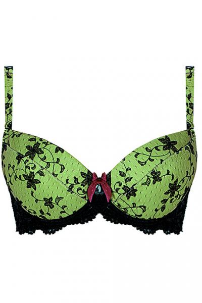 Kinga SI PU 207 Бюстгальтер салатовый/цветы
