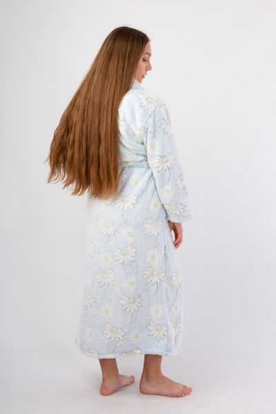 Vienetta Secret Geargette Miss HG 020 Махровий жіночий халат блакитний/ромашки