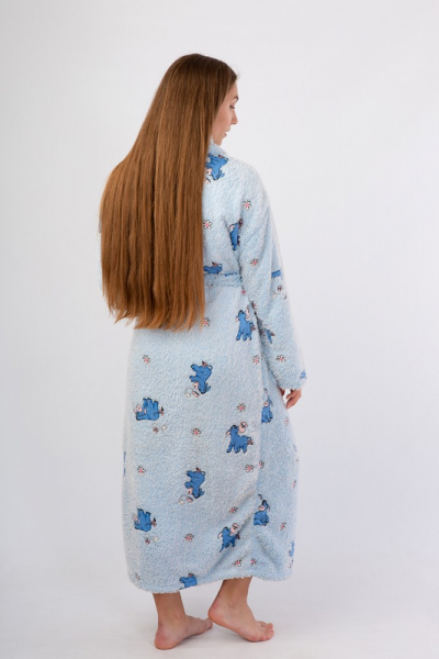 Vienetta Secret Geargette Miss HG 020 Махровий жіночий халат блакитний/принт