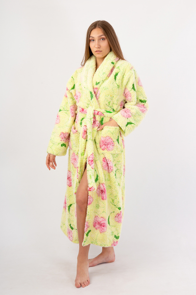 Vienetta Secret Geargette Miss HG 020 Махровый женский халат салатовый/цветы