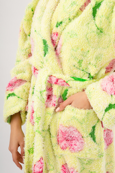 Vienetta Secret Geargette Miss HG 020 Махровый женский халат салатовый/цветы