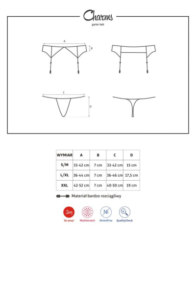 Obsessive Charms пояс для чулок черный