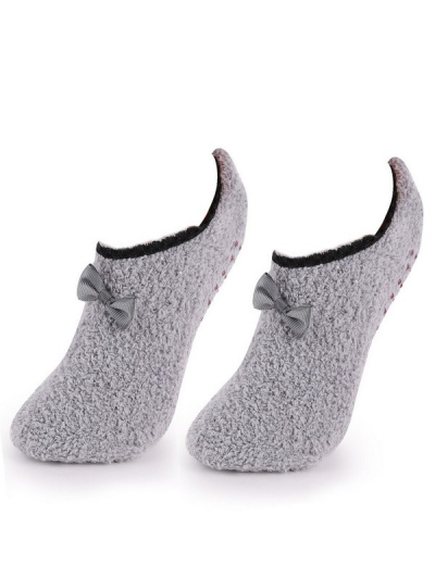 Marilyn COOZY R47 махровые балетки с бантиком серый