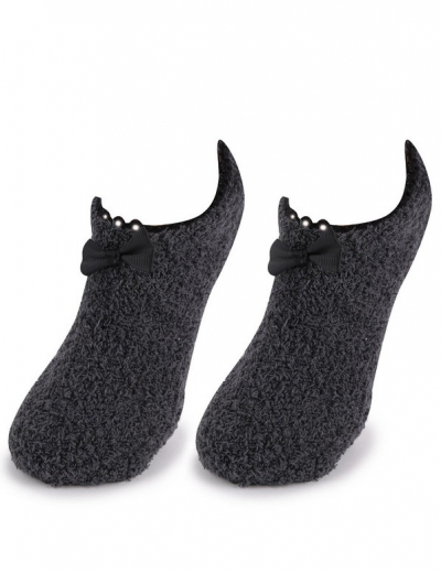 Marilyn COOZY R47 махровые балетки с бантиком темно-серый