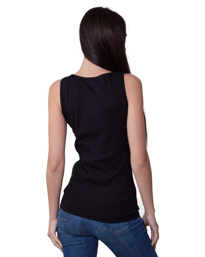 ML 066 Майка с кружевным вырезом черный