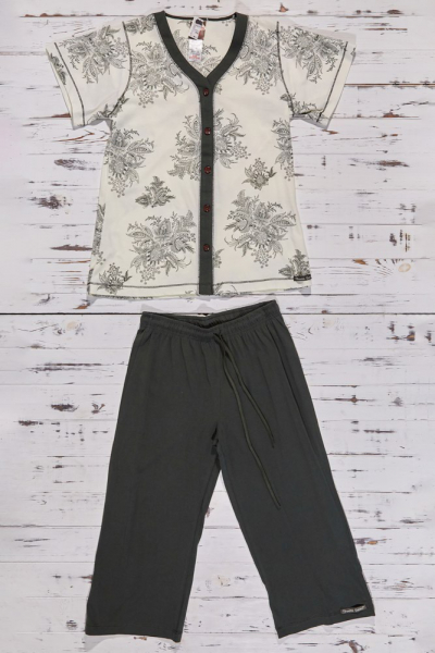 Vienetta Secret VS 70 Хлопковая пижама футболка/бриджи молочный/хаки