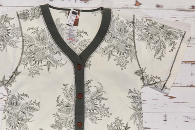 Vienetta Secret VS 70 Хлопковая пижама футболка/бриджи молочный/хаки