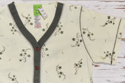 Vienetta Secret VS 70 Хлопковая пижама футболка/бриджи молочный/хаки