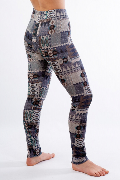LL 030 лосины с орнаментом серый/синий