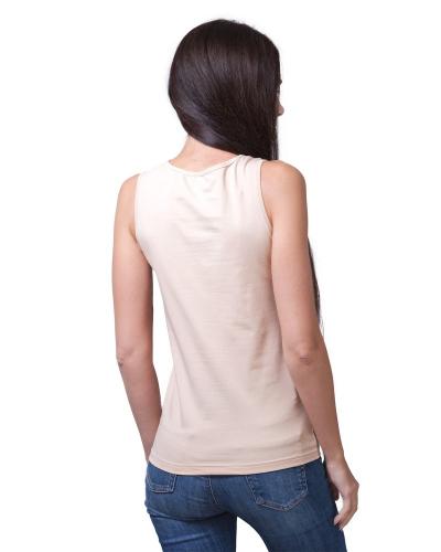 ML 071 Майка женская с кружевом бежевая