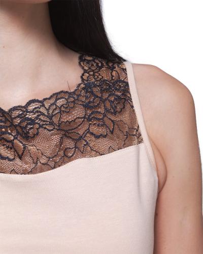 ML 071 Майка женская с кружевом бежевая