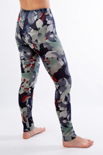 LL 028 женские лосины с цветами серый