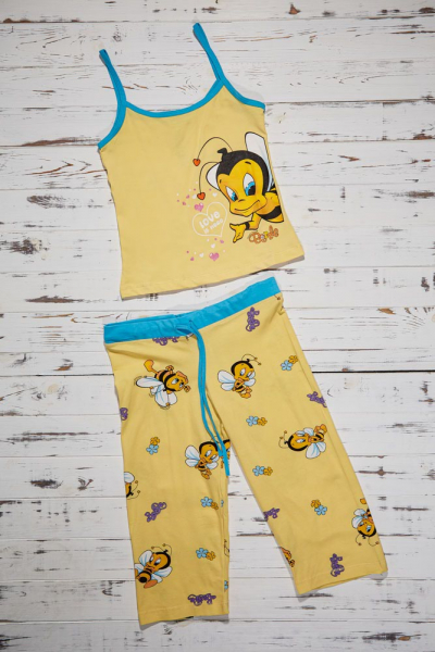 Vienetta Secret VS 26 Пижама майка и капри желтый/голубой