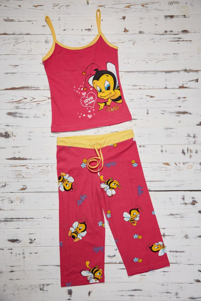 Vienetta Secret VS 26 Пижама майка и капри красный/желтый