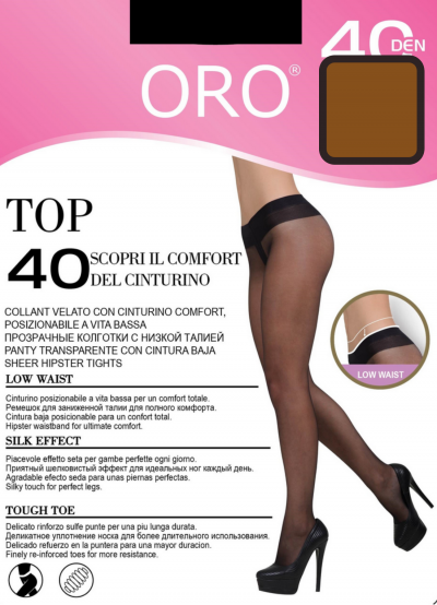 Oro Top 40 den колготки с низкой талией бронзовый (Vizone)