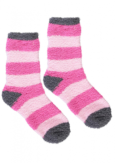 Marilyn COOZY L52 Махровые носки в полоску ярко-розовый/розовый/темно-серый