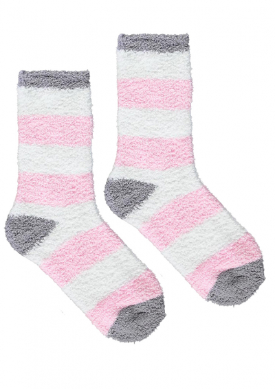 Marilyn COOZY L52 Махровые носки в полоску белый/светло-розовый/серый