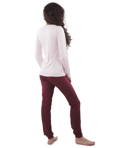 VPL 033 Пижама с штанами хлопок розовый/бордовый