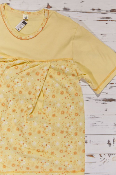 Regina R 652 Хлопковая пижама для беременных желтый/цветы