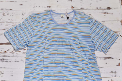 Regina R 652 Хлопковая пижама для беременных голубой/полоска