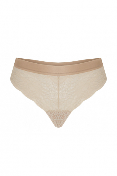 Кружевные трусики бразилиана Kinga NATURAL ECO B 749/3 бежевый
