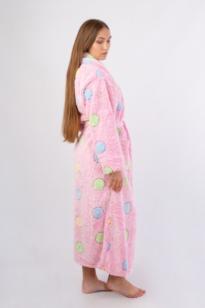 Vienetta Secret VS 034 махровый женский халат розовый/горошек