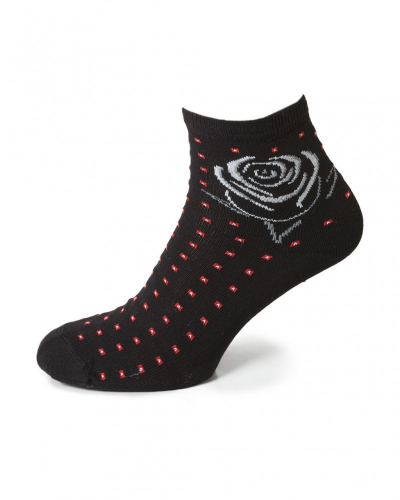 21120 Женские носки с принтом розы черный