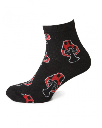 21110 Жіночі шкарпетки з мухоморами чорний