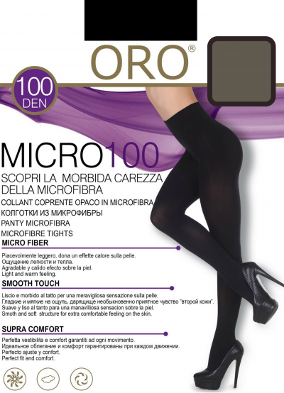 Oro Micro 100 den теплые колготки из микрофибры дымчатый