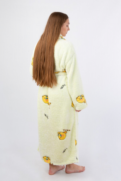 Vienetta Secret VS 031 Домашний теплый халат салатовый/принт