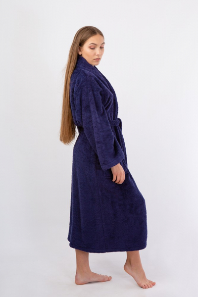 Vienetta Secret VS 031 Домашний теплый халат темно-синий