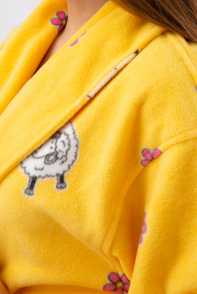 Vienetta Secret VS 031 Домашний теплый халат желтый/принт