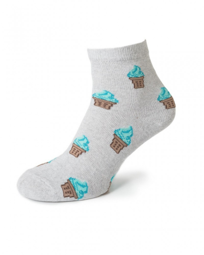 21124 Женские носки с принтом серый