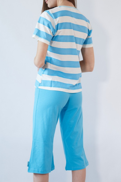 Vienetta Secret VS 21 Пижама футболка/бриджи голубой/полоска