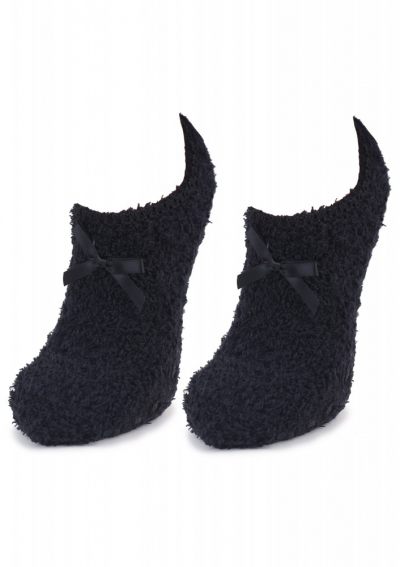 Marilyn COOZY N59 низкие махровые носки с бантиком черный