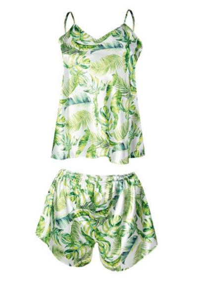 DKaren Flowers DK-KK пижама тропический принт зеленый