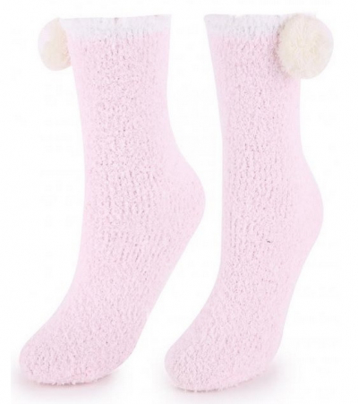 Marilyn COOZY R44 Махровые носки с помпоном сбоку розовый