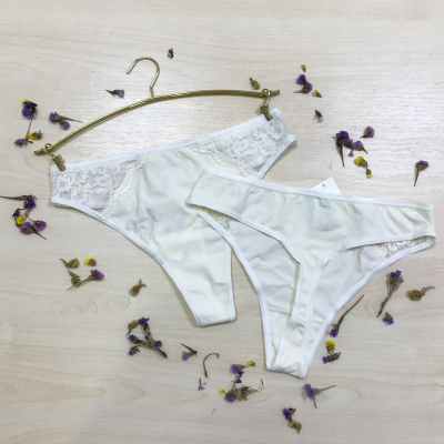Oro Bella трусы стринг хлопок молочный
