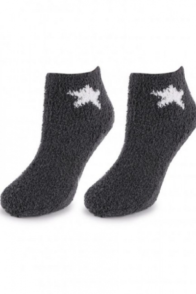 Marilyn COOZY R45 Махрові шкарпетки з зірками темно-сірий