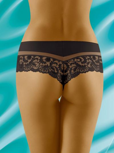 Wolbar CANTATA кружевные трусы бразилиана черный
