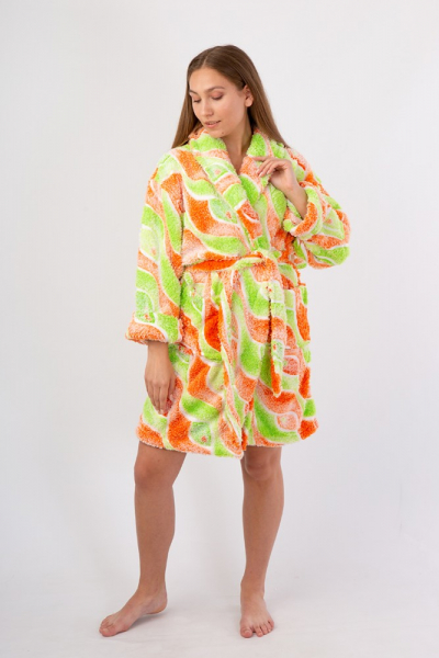 Vienetta Secret Fullese Женский халат салатовый/оранжевый