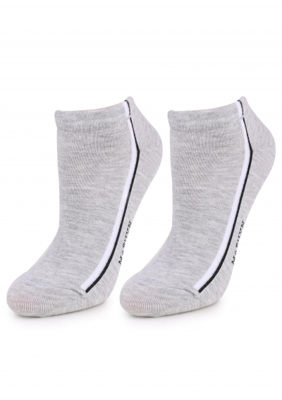 Marilyn FORTE 52 Жіночі шкарпетки з подвійною смужкою меланжевий/білий/чорний