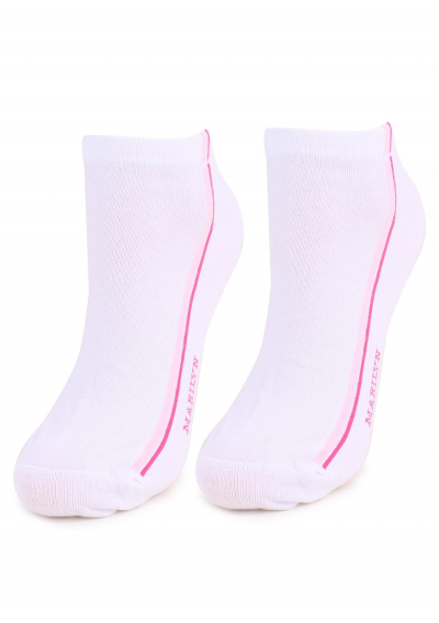 Marilyn FORTE 52 Женские носки с двойной полоской белый/розовый/ярко-розовый
