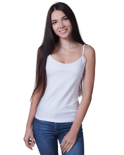 ML 047 Майка женская на тонких беретельках белая