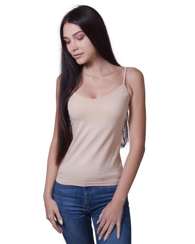 Бежевая майка на бретельках ML 047