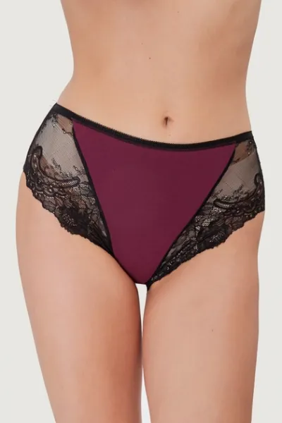 Oro Orabella трусы женские бордовый/черный